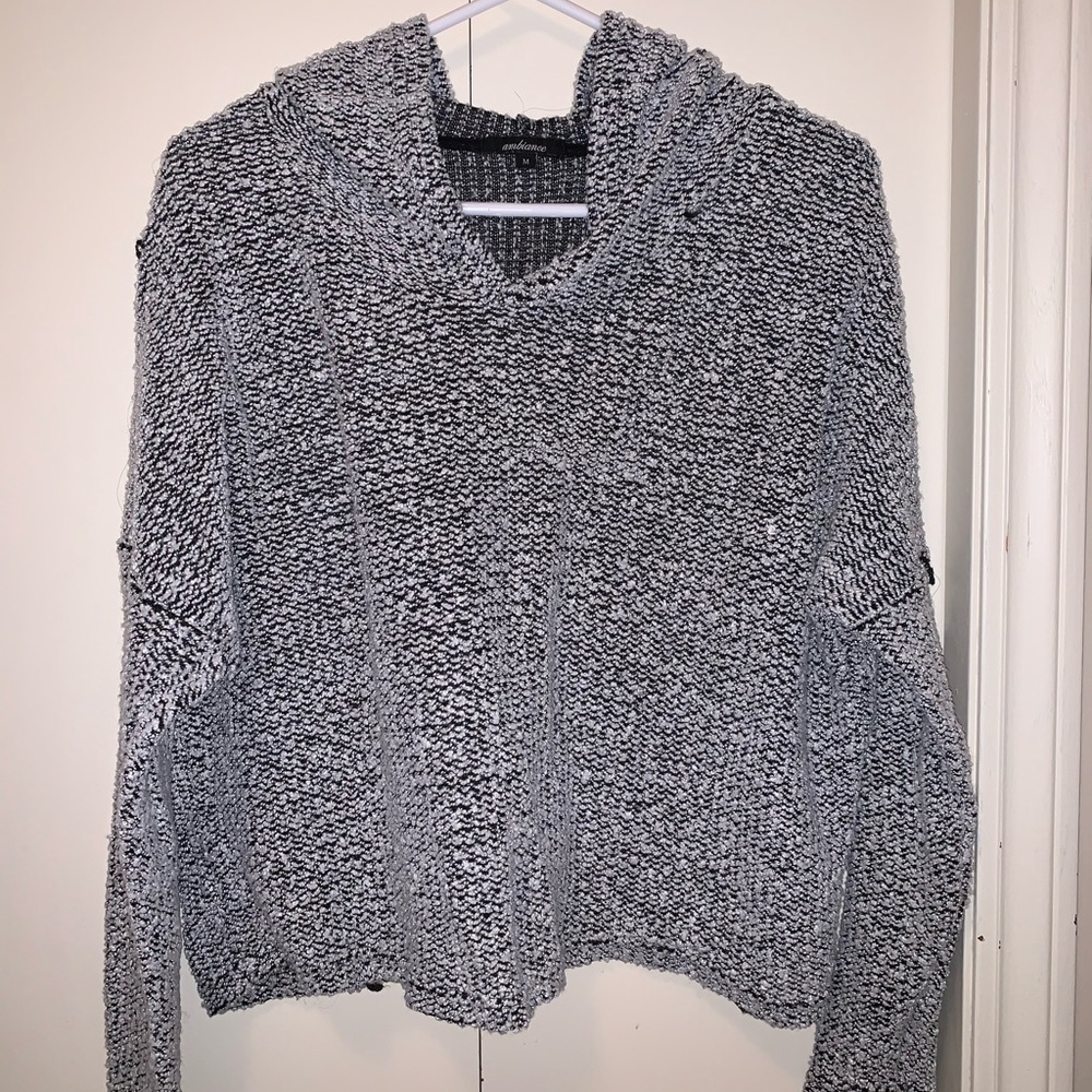 Cropped Sweater w/Hood